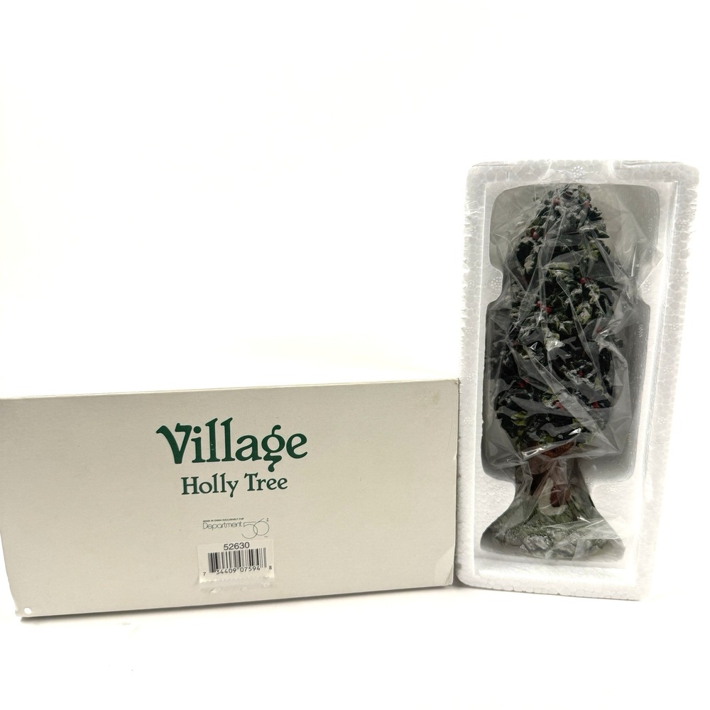 Dept 56 Village Holly Tree Christmas Winter Snow Pine #52630